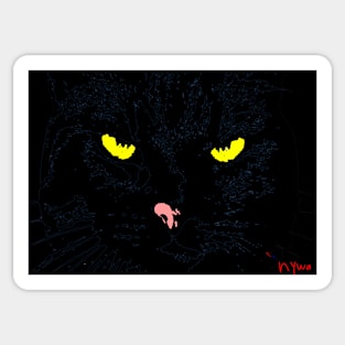 ANGRY CAT POP ART - BLACK Sticker